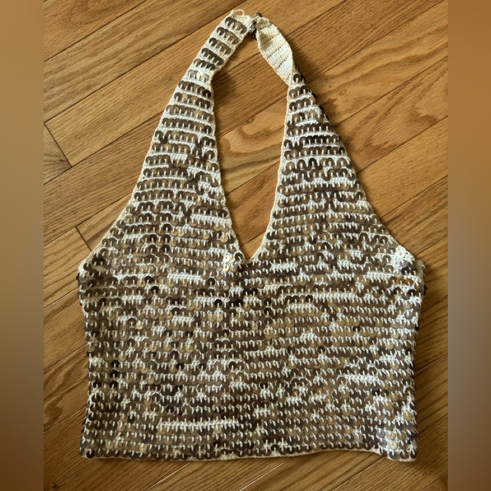 Vintage “Chanel” knit Halter to 🤎🖤